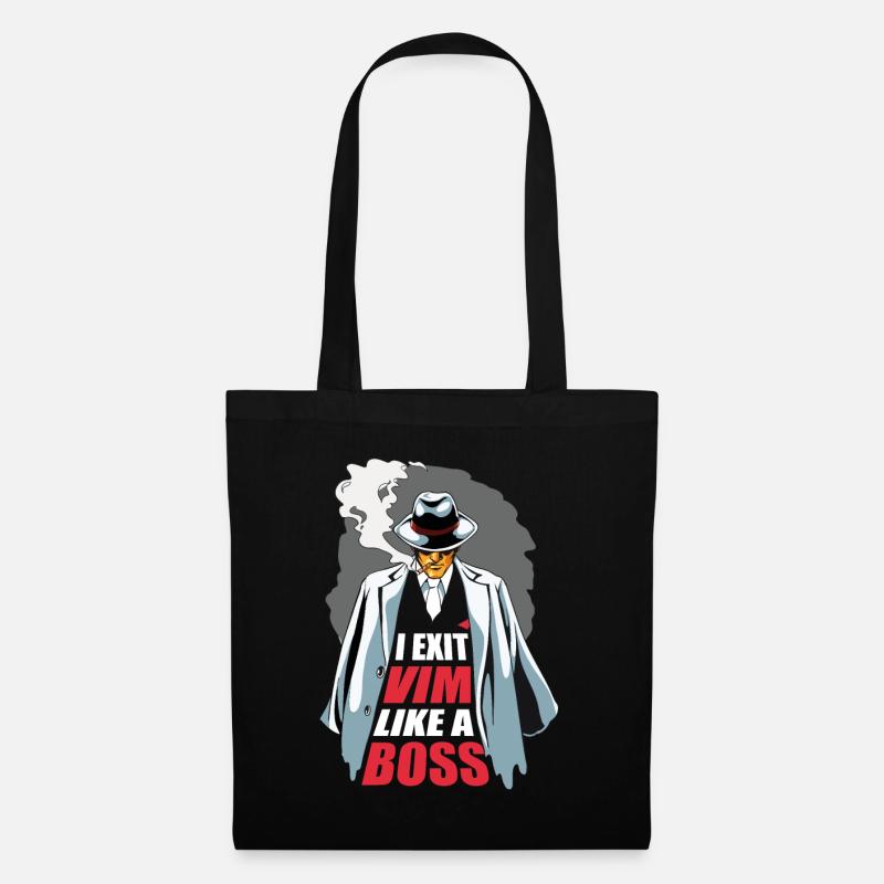 I Exit VIM Like a Boss for Linux Coder and Hacker - Stoffbeutel - Schwarz
