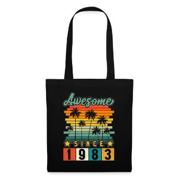 1983 Anniversaire Né Année de naissance millésime - Sac en tissu - noir - Devant