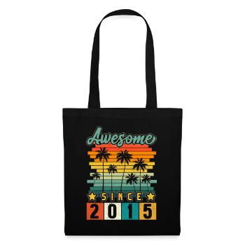 2015 Anniversaire Né Année de naissance millésime - Sac en tissu - noir - Devant