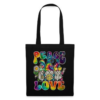 Hippie Gnomes Peace Tie Dye - Stoffbeutel - Schwarz - Vorne