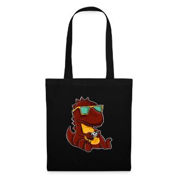 T-Rex Gamer Gaming Zocken Zocker - Stoffbeutel - Schwarz - Vorne