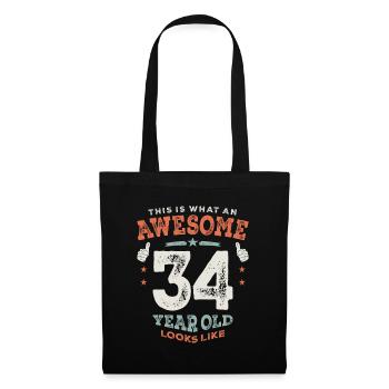 34 Birthday Funny 34 Years Old - Tote Bag - black - Front