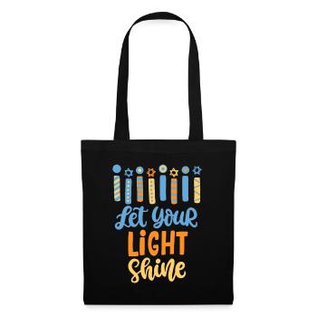 Funny Hanukkah Let Your Light Shine Menorah Adults - Tote Bag - black - Front