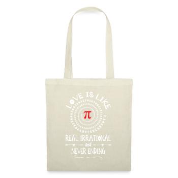 Love Irrational Maths Sweet Valentines PI-Day idea - Sac en tissu - nature - Devant