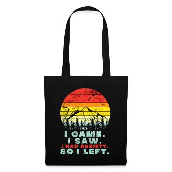 I Had Anxiety, Vintage Sunset Hiking Funny Mental - Tote Bag - black - Front