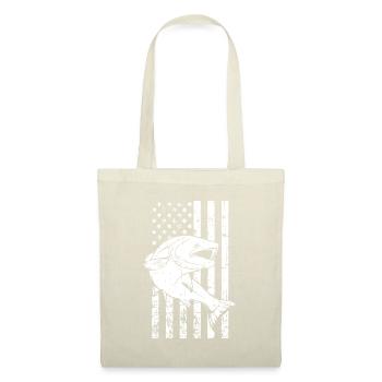 Drapeau américain Pêche à l’achigan Saint-Valentin Pêcheur - Sac en tissu - nature - Devant