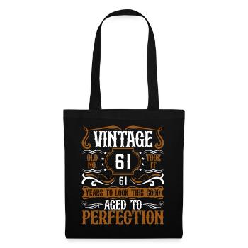 61st Birthday Vintage Retro - Tote Bag - black - Front