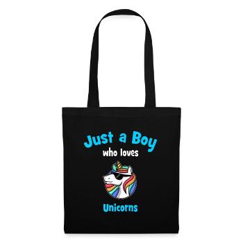 Idée de licorne pour les garçons | Licorne enfant - Sac en tissu - noir - Devant