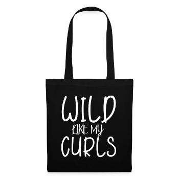 Wild Like My Curls Idee Niedlich Lustig - Stoffbeutel - Schwarz - Vorne