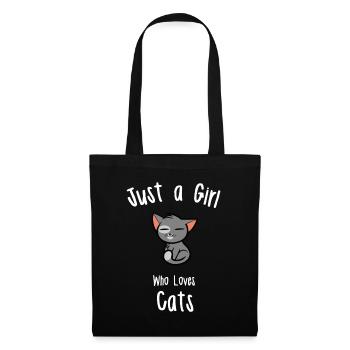 Idée de chat pour les filles - Sac en tissu - noir - Devant