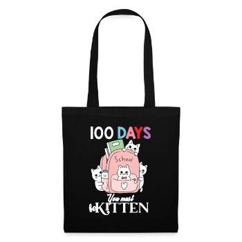 Chats mignons dans le sac arrière 100 jours Vous devez être chaton 1 - Sac en tissu - noir - Devant