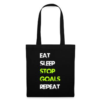 Manger dormir Arrêter Goal Répéter Soccer Hockey Sport ide - Sac en tissu - noir - Devant