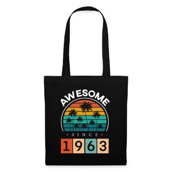 1963 Né Anniversaire Année de naissance Millésime - Sac en tissu - noir - Devant