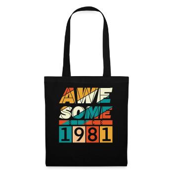 1981 Anniversaire Naissance Année de naissance millésime - Sac en tissu - noir - Devant