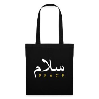 Salam Peace Calligraphie arabe - Sac en tissu - noir - Devant
