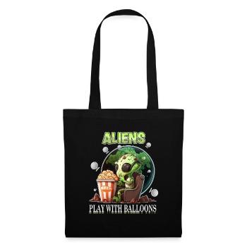 Aliens Play With Balloons - Spy Balloon or - Stoffbeutel - Schwarz - Vorne