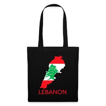 Libanon Flagge Zeder Beirut Libanesisch Arabisch Ara - Stoffbeutel - Schwarz - Vorne