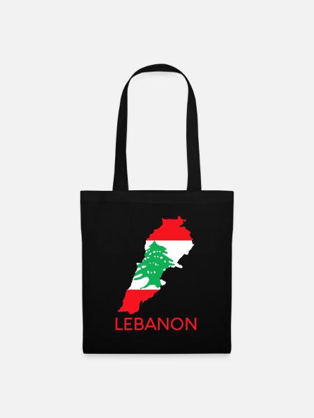 Libanon Flagge Zeder Beirut Libanesisch Arabisch Ara - Stoffbeutel - Schwarz