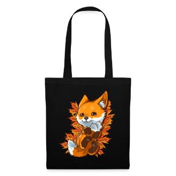 Roter Waldfuchs Baby Tier Herbst Herbst BlätterFuchs k - Stoffbeutel - Schwarz - Vorne