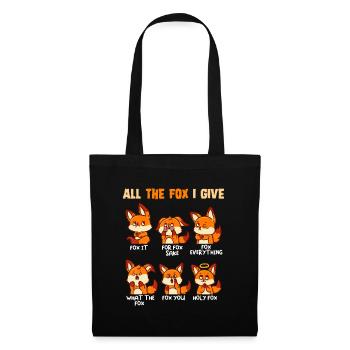 Schau dir all den Fuchs an, den ich lustigen Rotfüchsen gebe, keinen Fuchs - Stoffbeutel - Schwarz - Vorne