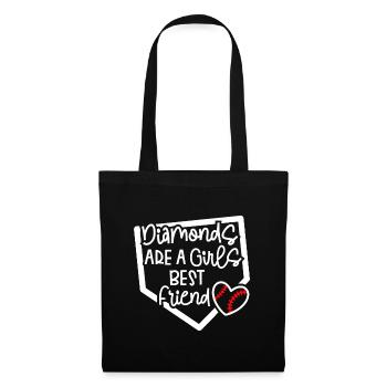 Funny Diamonds Are A Girls Best Friend Baseball So - Tote Bag - black - Front