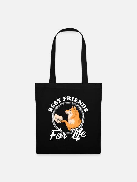 Lustiges Shiba Inu Design "Beste Freunde" Shiba Inu Lo - Stoffbeutel - Schwarz
