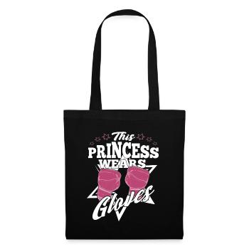Boxe La princesse porte des gants de boxe roses - Sac en tissu - noir - Devant