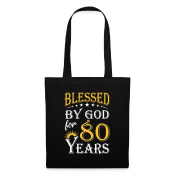 Millésimé par Dieu depuis 80 ans Joyeux 80e anniversaire80 - Sac en tissu - noir - Devant