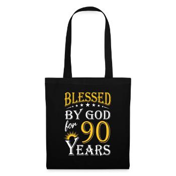 Vintage par Dieu depuis 90 ans Joyeux 90e anniversaire - Sac en tissu - noir - Devant