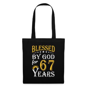 Vintage von Gott seit 67 Jahren Alles Gute zum 67. Geburtstag T- - Stoffbeutel - Schwarz - Vorne