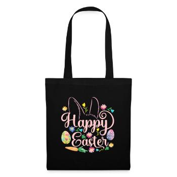 Happy Easter Sayings Eggloves sweet cuterabbitshap - Tote Bag - black - Front