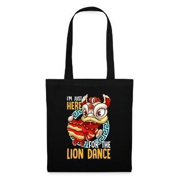 Chinese New Year 2023 Lion Dance Boy Girl Kids Red - Tote Bag - black - Front