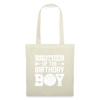 Bruder des Geburtstagskindes Basketball Lustig - Stoffbeutel - Natur - Vorne