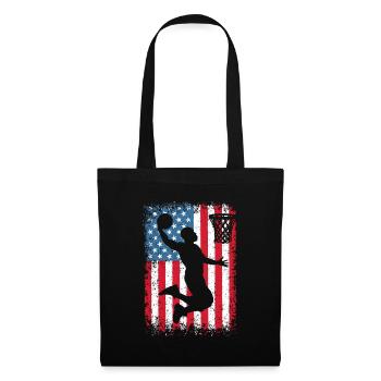 American Flag Basketball Funny Boys Men Women Spor - Tote Bag - black - Front