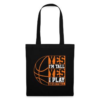 Ja ich bin groß Ja ich spiele Basketball lustig Bball Pla - Stoffbeutel - Schwarz - Vorne