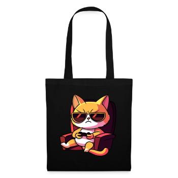 Cat Gaming Gamer Gamers Gamblers - Sac en tissu - noir - Devant