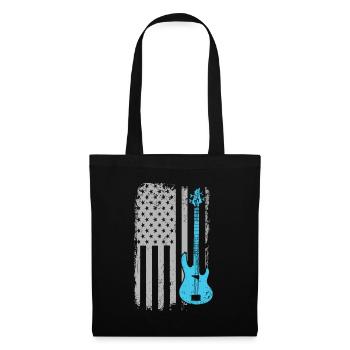E-Bass-Gitarrist American Flag Musiker - Stoffbeutel - Schwarz - Vorne