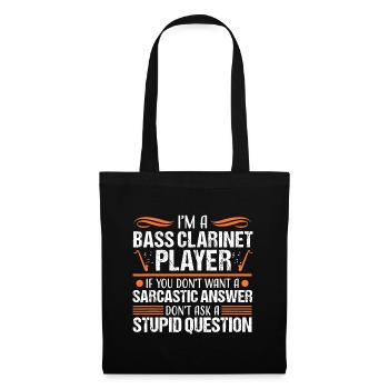 Clarinettiste basse Drôle de musique sarcastique Instrum - Sac en tissu - noir - Devant