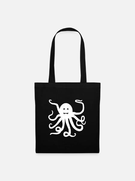 Octopus Tie Dye Festival Raver Lustiges Groovy Tier - Stoffbeutel - Schwarz