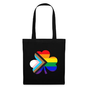 St. Patricks Day LGBTQ Gay Progress Pride Kleeblatt - Stoffbeutel - Schwarz - Vorne