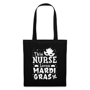 Infirmière Mardi Gras Scrub Top RN ICU PACU NICU ER CNA - Sac en tissu - noir - Devant