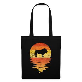 zookeeper Lion idea retro sunset 70s vintage Lion - Tote Bag - black - Front