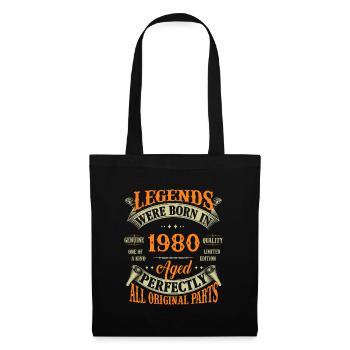 42. Geburtstag Vintage Legends geboren 1980 42 Jahr - Stoffbeutel - Schwarz - Vorne