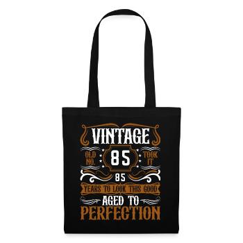 85. Geburtstag Vintage Retro - Stoffbeutel - Schwarz - Vorne