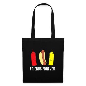 Hot Dog Ketchup Moutarde Friends Forever Cute Hotdo - Sac en tissu - noir - Devant