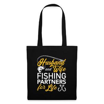 Husband and wife fishing partners for lifefisherma - Tote Bag - black - Front