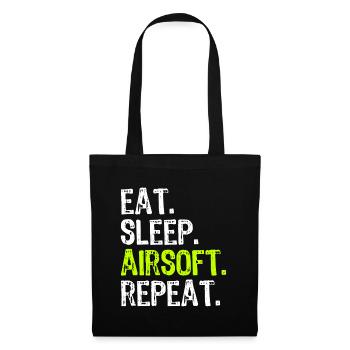Manger Dormir Airsoft Répéter Air-Soft Drôle - Sac en tissu - noir - Devant