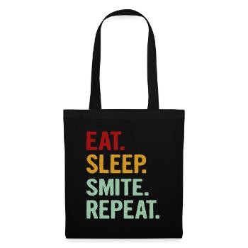 Eat Sleep Smite Repeat Funny RPG Roleplaying Gamer - Tote Bag - black - Front