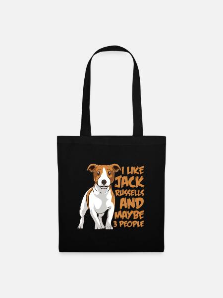J’aime Jack Russells et peut-être 3 personnes drôle Jack - Sac en tissu - noir