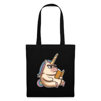 Licorne Reading Livres - Sac en tissu - noir - Devant